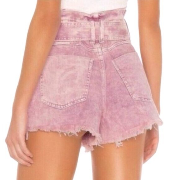 Free People‎ Pink Jean Shorts with Belt Sz Small - Picture 3 of 10